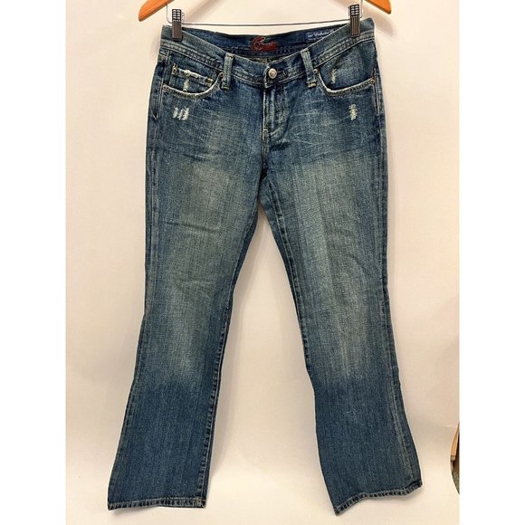 NEW Y2K VINTAGE BLUE CULT LOW RISE WEEKENDER FLARE BOOTCUT JEANS SIZE 28 - Picture 3 of 10